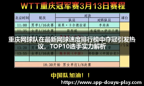 重庆网球队在最新网球速度排行榜中夺冠引发热议，TOP10选手实力解析